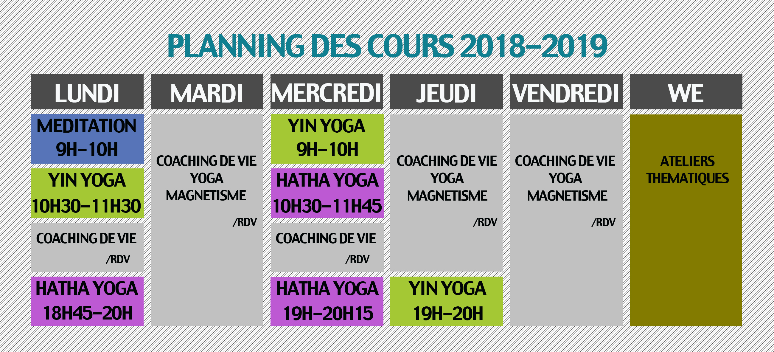 PRE-INSCRIPTION COURS YOGA/MEDITATION 2018/2019